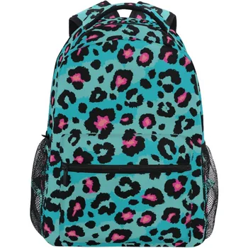 School Start Best Seller! Blue Leopard Print Backpack, Trendy Animal Pattern, Stylish Bag for Bold Style Fans 1