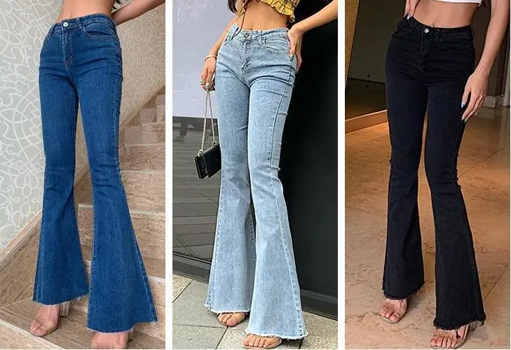 

Flare Jeans Pants Women’s Vintage Denim y2k Jeans Women High Waist Fashion Stretch tall and thin Trousers streetwear retro Jeans