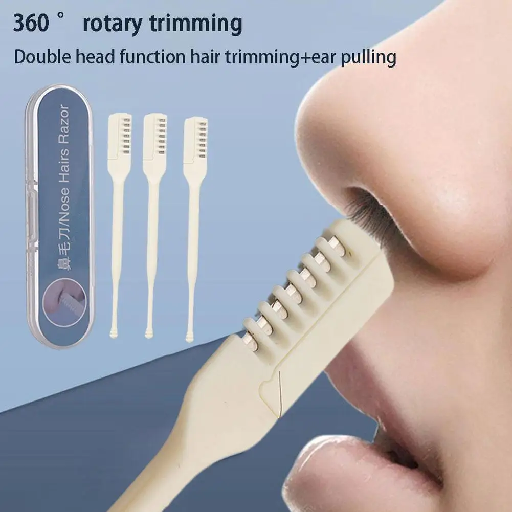 Portable Nasal Hair Cutter Nose Hair Remover 360 Rotating Nasal Clippers Nose Hair Trimmer For Women Men Manual Nose Hair T M5N5 newest nasal aspirator rechargeable electric nasal aspirator three speed nose cleaner adult beauty instrument blackhead remover