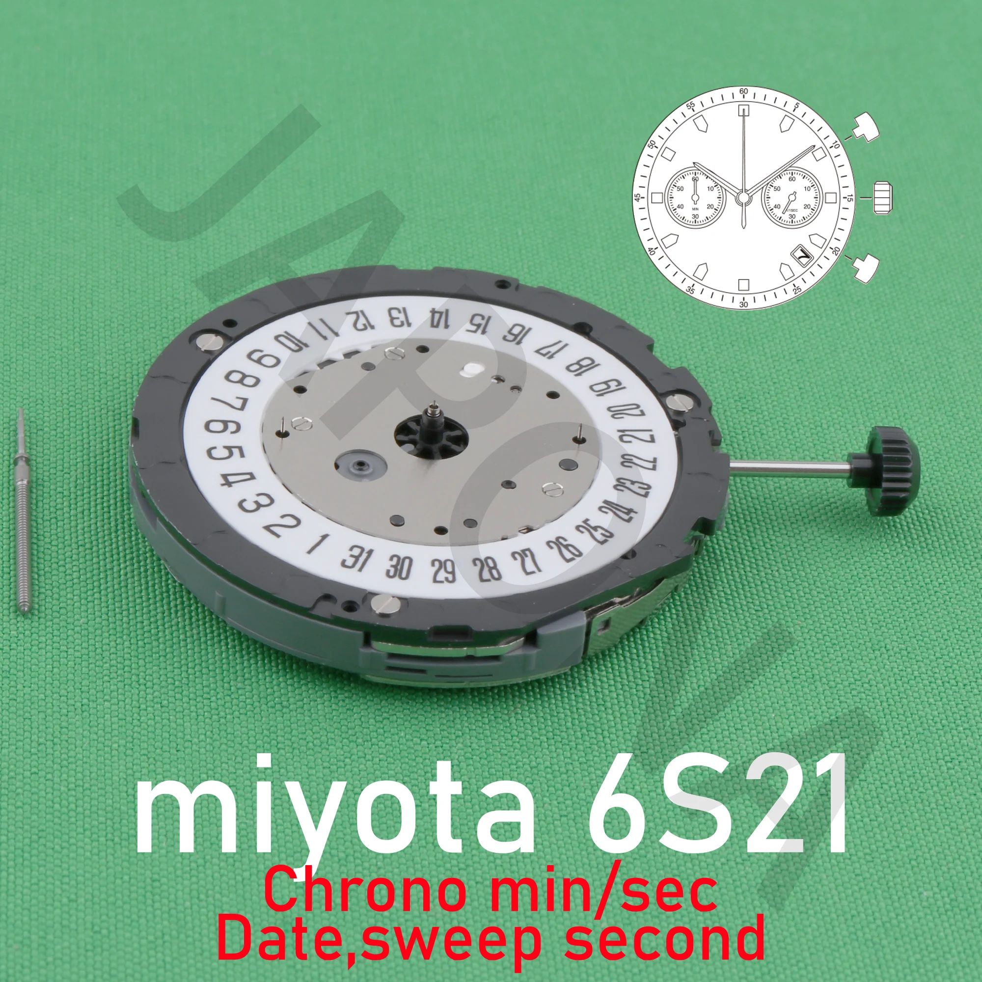 6S21 movement japan miyota 6s21 movement sweep second