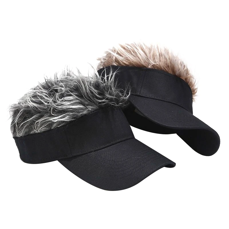 Casual Concise Men Women Sun Shade Adjustable Sun Visor Baseball Cap With Spiky Hairs Wig Spiked Wigs Baseball Hat 5