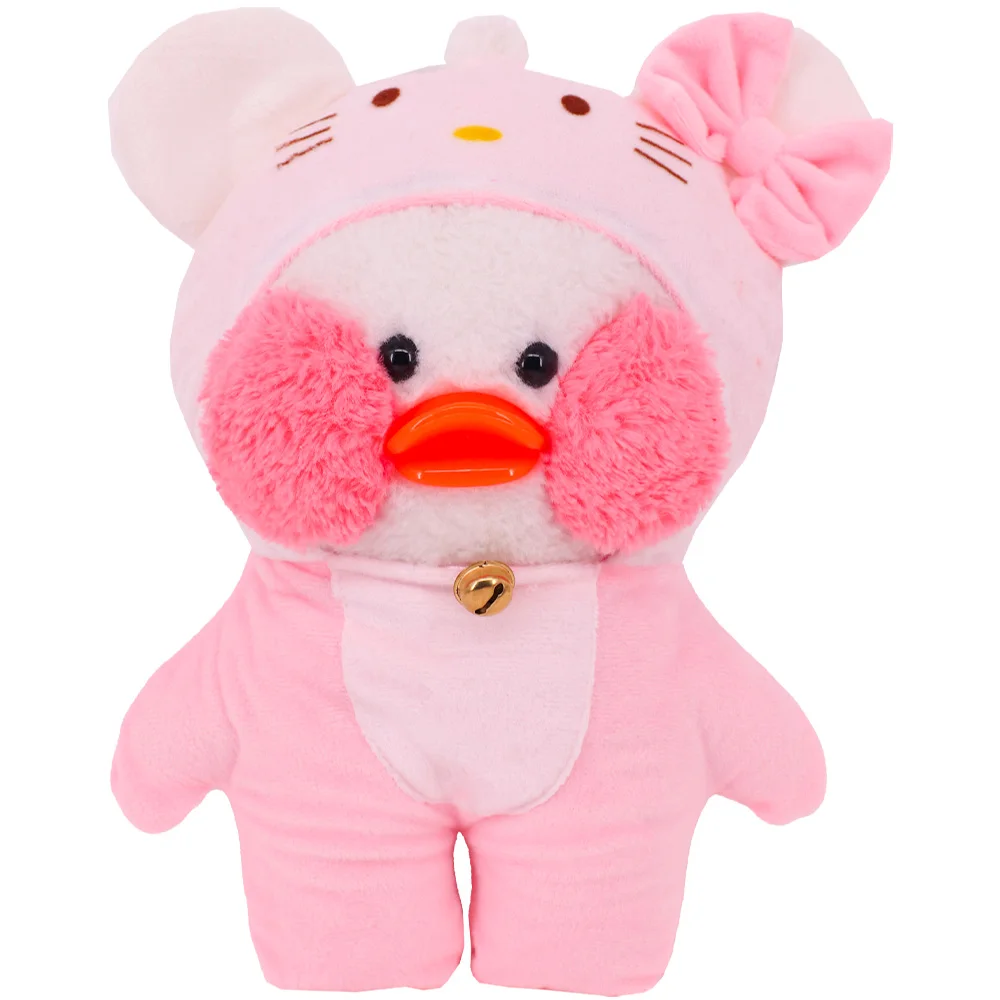 Doll Clothes 30Cm Lalafanfan Yellow Duck Plush Animal Clothes Pink Series Hoodie Sweater Uniforms Headdress Children Gifts