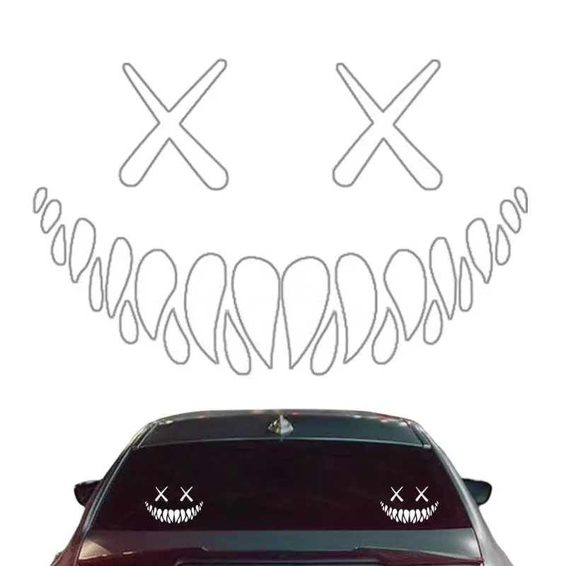 

Car Stickers Funny Self-Adhesive Water Proof Durable Auto Car Mirror Sticker Decal Rear View Teeth Decals Funny Car Stickers