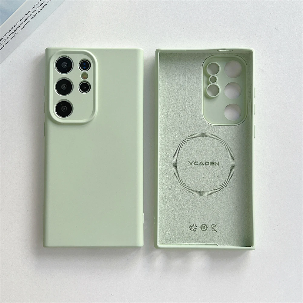 Soft Liquid Silicone Magnetic Shockproof Case with Wireless Charging Support