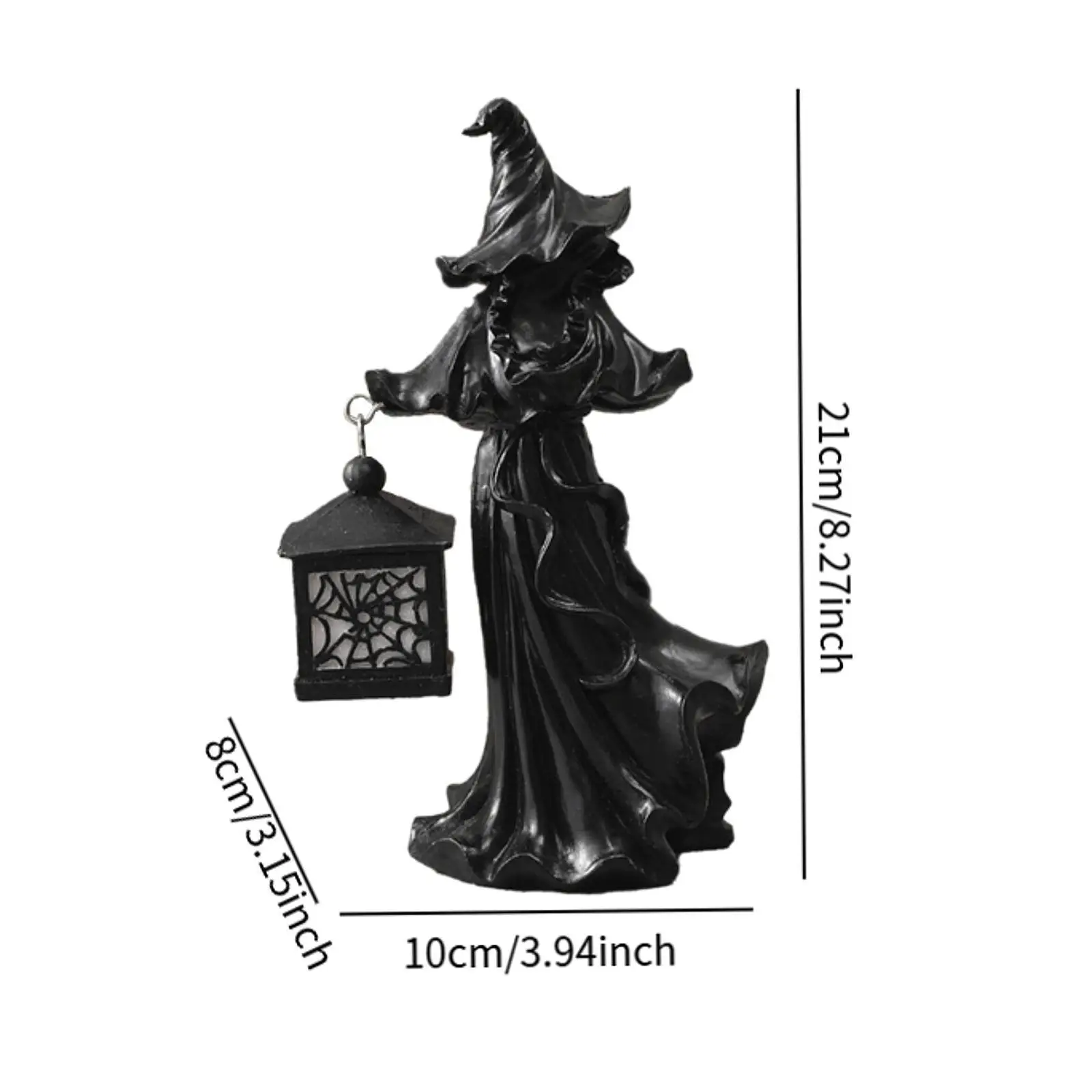 Witch Lantern Statue Halloween Decoration Desk for Holidays Clubs Restaurant