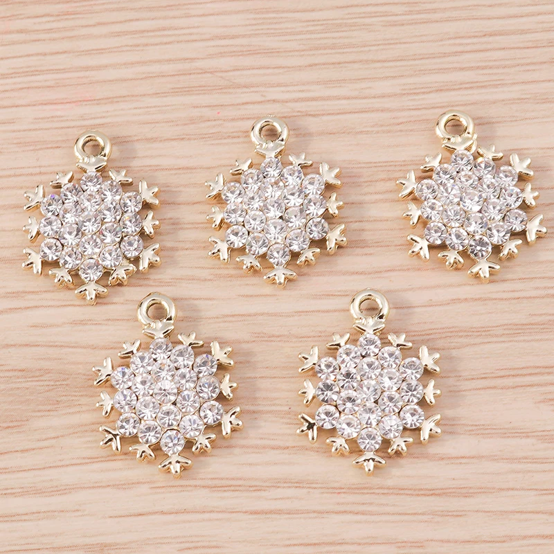 10pcs Cute Crystal Cross Charms Pendants for DIY Drop Earrings