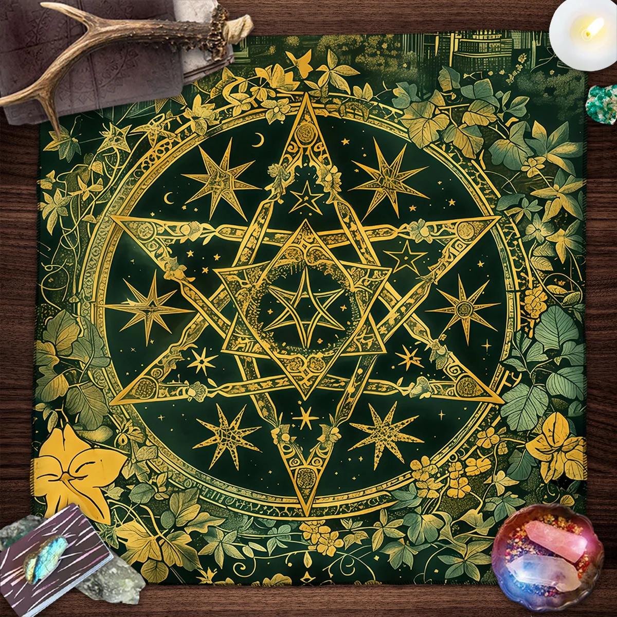 Moon Phase Five-Pointed Star Design Altar Cloth Tarot Tablecloth Altar Cloth tablecloth Divination Astrology Oracle Board Mat 6