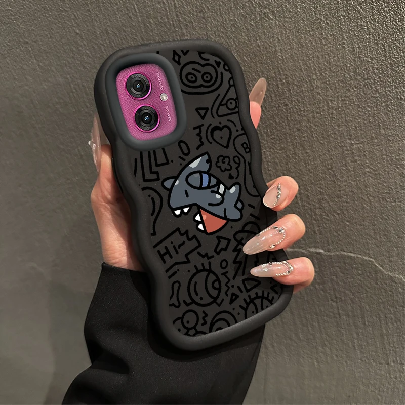 Grey Shark Wavy Silicone Phone Case Cover