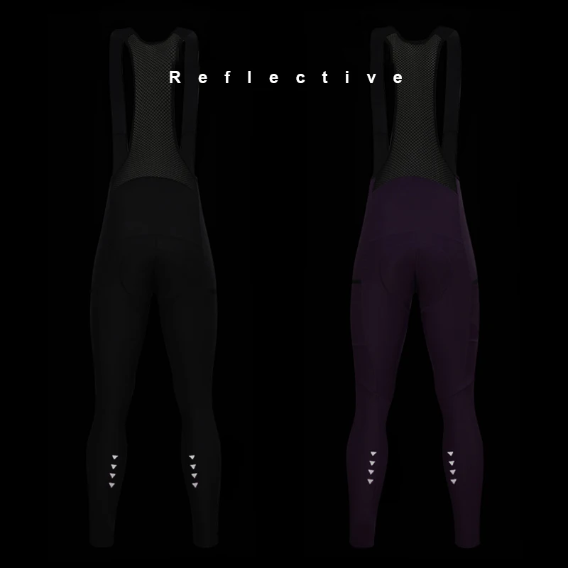 Aogda Cycling Bib Pants Summer Men Gel Pad Cycling Long Bib Pants Breathable Men's Tights Reflective Ride Trousers