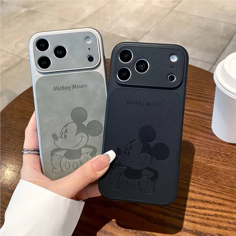 Coque de téléphone antichoc Mickey Mouse en relief pour iPhone Pro Max, coque arrière rigide mate anti-rayures
