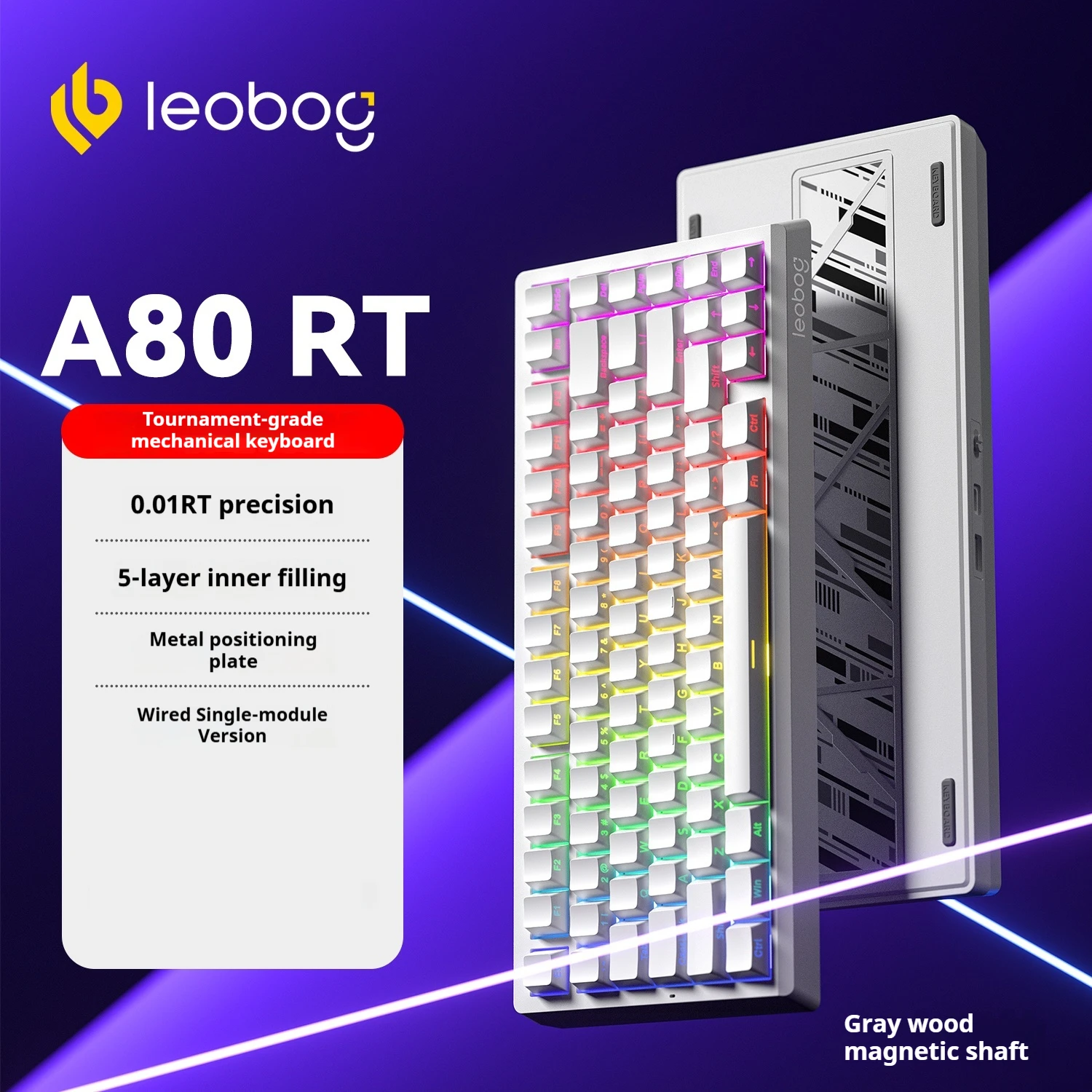 Leobog A80RT Ultra Klavye Kablolu 3 modlu Manyetik Anahtar Özelleştirme Çalışırken Değiştirilebilir 0.01rt E-Spor Oyun Klavyesi Oyuncu Hediyeleri