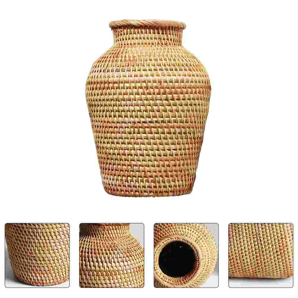 

Dried Flower Vases Dried Branches Pot Floral Arrangement Vase Wicker Decorative Vase Vintage Hand- Woven Vase Indoor Plant Pot