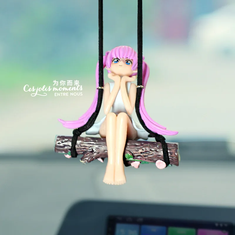 Car Interior Pendant Rearview Mirror Swing Decoration Auto Anime Sailor  Moon Cute Funny Pink Girl Dashboard Accessories Voiture - AliExpress