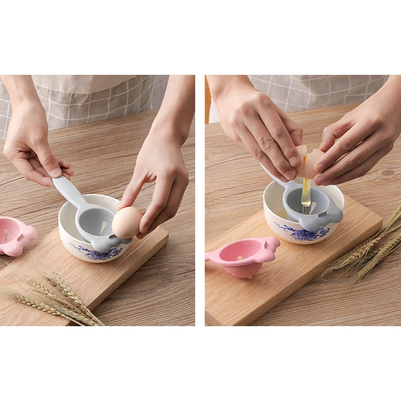 Plastic egg yolk separator tool for easy kitchen use