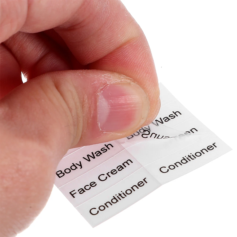12Pcs Self Adhesive Bathroom Labels Stickers Toiletries Tags Shower Gel Shampoo Skincare Bottle Labels Universal