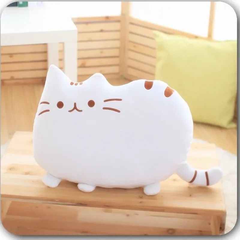 Almohada de felpa suave con forma de gato y galleta para niños, cojín de peluche para la siesta y la Oficina, almohada para dormir en la cama, regalo de decoración para el hogar