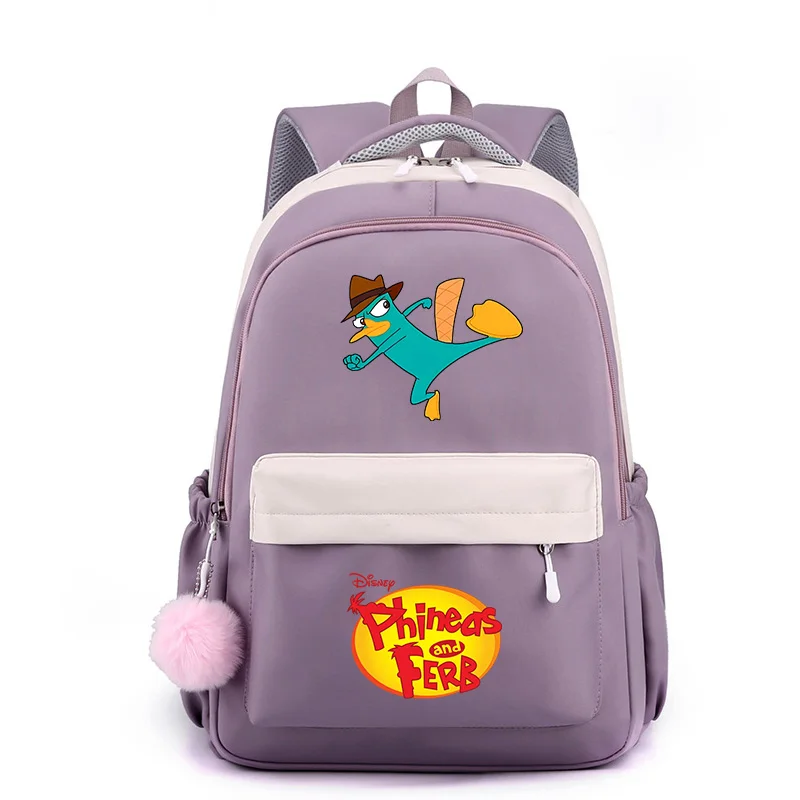 Disney Phineas E Ferb Borse Da Scuola Per Adolescenti Per Bambini Popolari Zaino Per Studenti Di Moda Ad Alta Capacità Zaino Da Viaggio Per Ragazza Mo