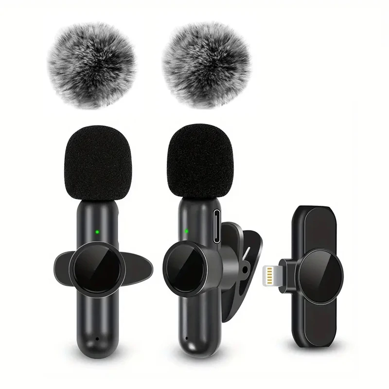 Wireless Lavalier Microphone With Windproof Cover Audio