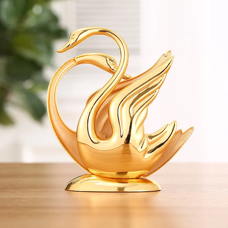 

Creative Swan Design Golden Napkin Holder Hotel Dinner Table Tissue Holder Metal Tissue Case For Home Decoration ZJJ08