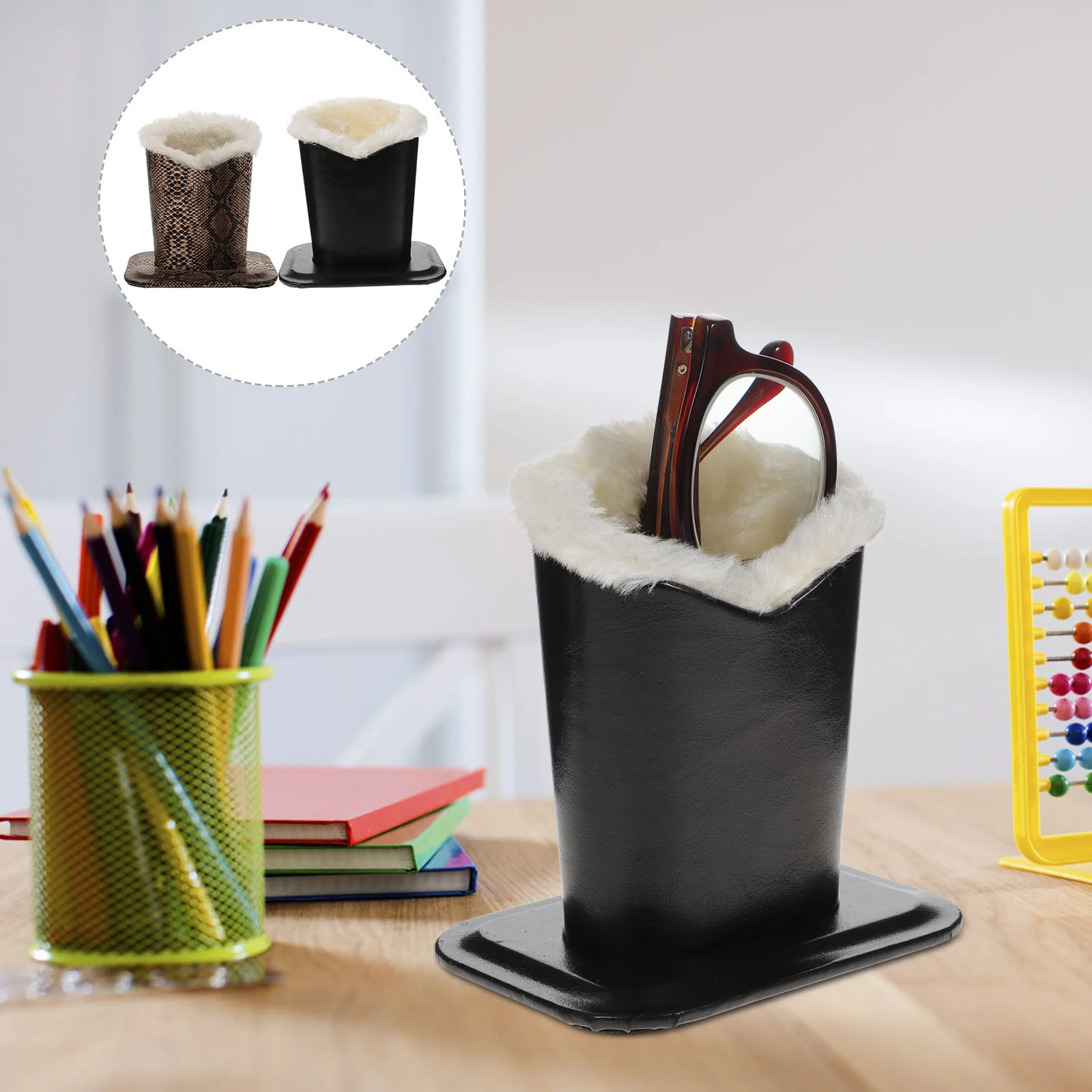 

PU Eyeglass Holders Sunglass Stands With Soft Plush Lining Eyeglass Holder Stands Safe Plush Lined Glasses Case Hardcase Womans