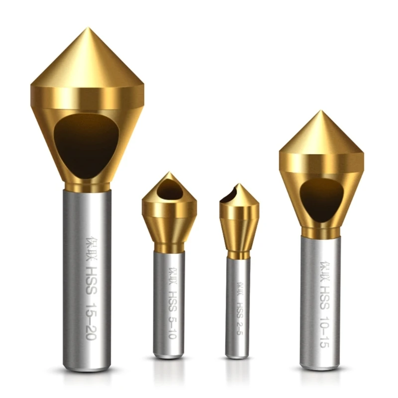 

90 Degree TiAlN Countersink Deburring Chamfer Drill Bit 1-4mm/2-5mm/5-10mm/10-15mm 90° Inclined Hole