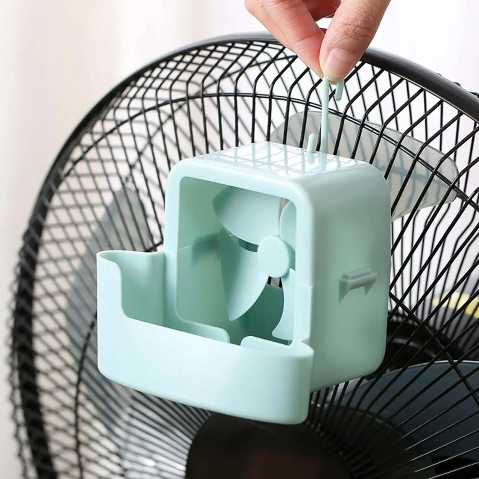 Adattatore per raffreddamento a nebulizzazione per ventilatore da pavimento, accessorio portatile per contenitore di ghiaccio, raffreddatore per box di raffreddamento rapido appendibile - Image 3