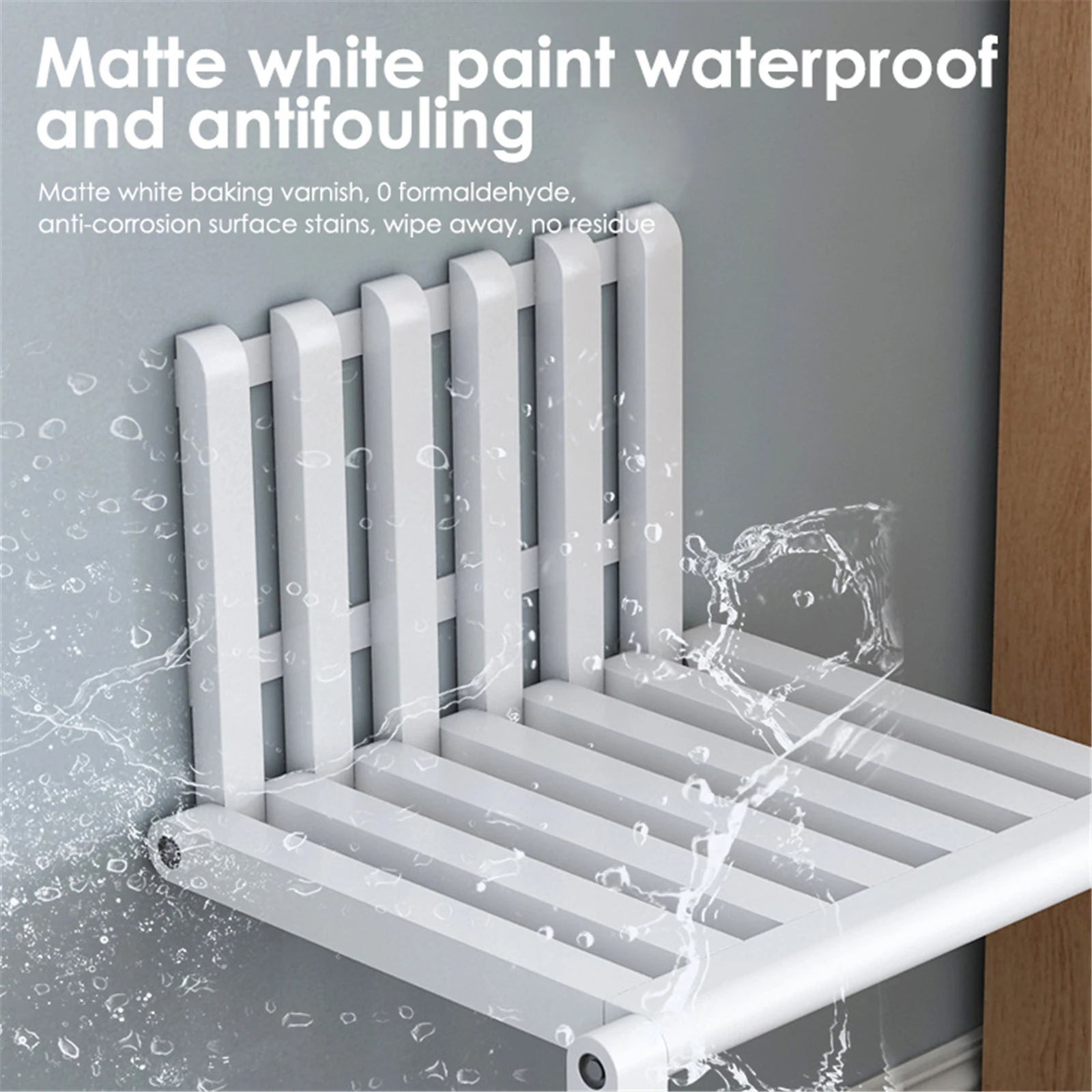 Sgabello Pieghevole Da Parete Salvaspazio, Ideale Per Balcone O