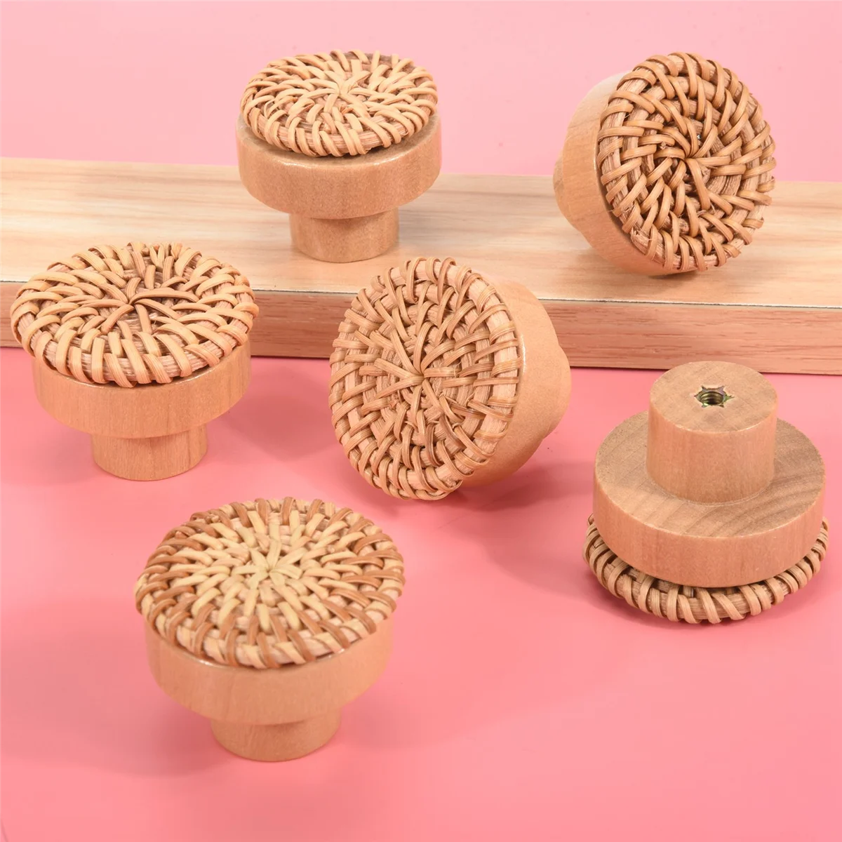 Pomelli Per Comò In Rattan Boho Pomelli Per Cassetti Rotondi In Legno Intrecciati E Viti In Vimini Fatti A Mano Per Pomelli Per Mobili Boho 12 Pezzi