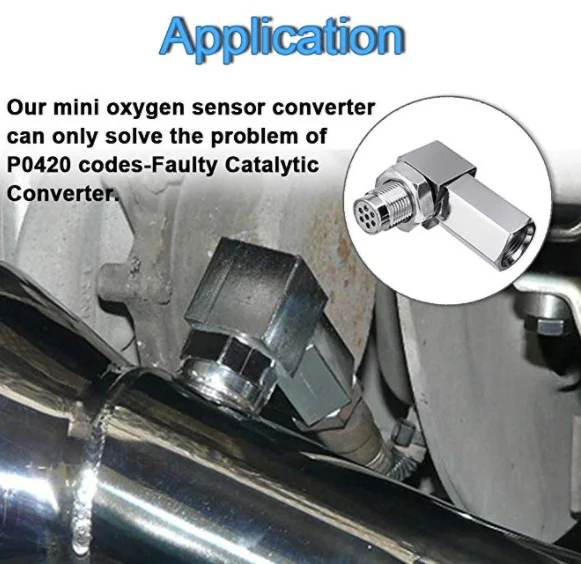 Universal 90Degree 135Degree 180degree Mini Catalytic O2 Oxygen Sensor Spacer Adapter Engine Light CEL Check Bung 3
