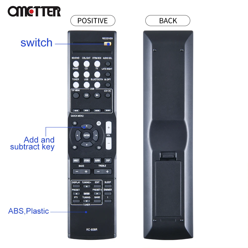 Telecomando Di Ricambio RC-928R Per Ricevitori AV Onkyo (TX-SR353, HT-S3800, Ecc.) - 3
