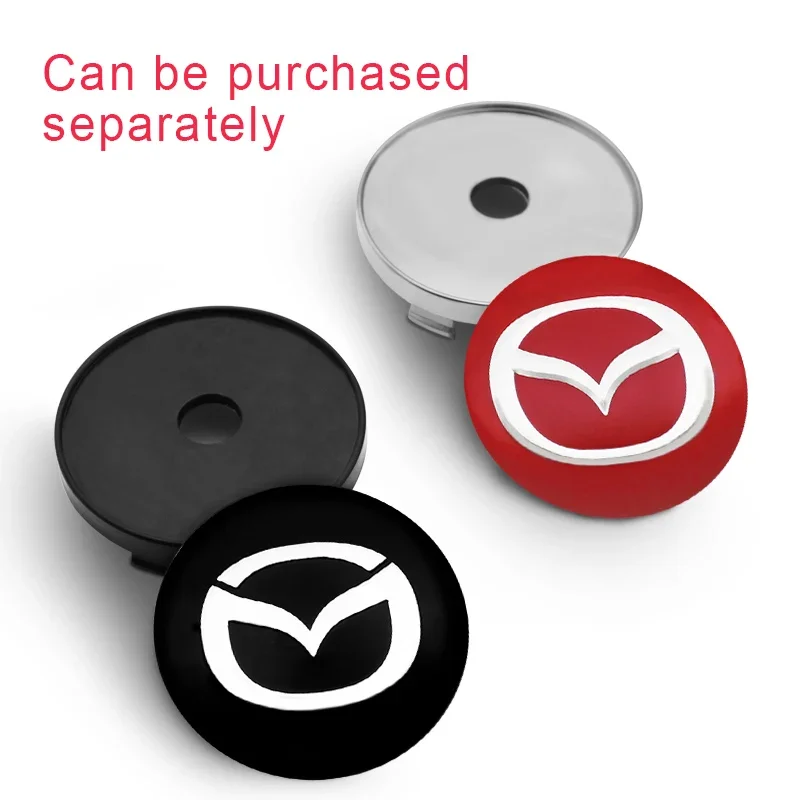 4Pcs 56mm 60mm Car Wheel Hub Center Cap For Mazda 2 5 6 7 323 RX7 RX8 MX3 MX5 Axela Atenza Rim Cover Emblem Stickers Accessories 4