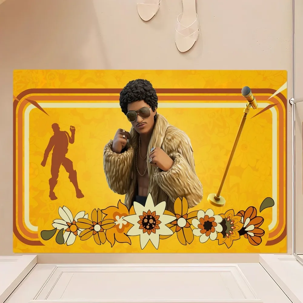 Singer Bruno Mars Doo-Wops & Hooligans Floor Mat Bedroom Kitchen Door Bath House Super Absorbent Foot Non-slip 4