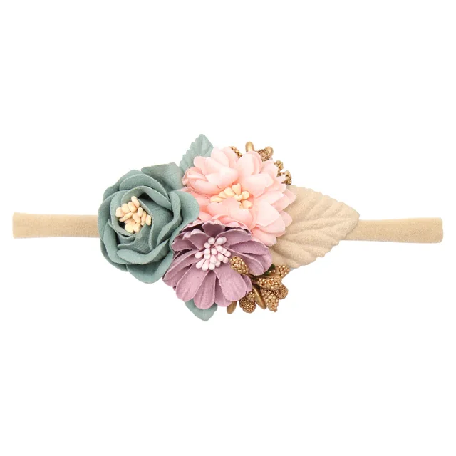 Pearl Lace Artificial Flower Headband Newborn Headband for Baby Girl Handmade Hairband Hair Accessories резинки для волос детям 22