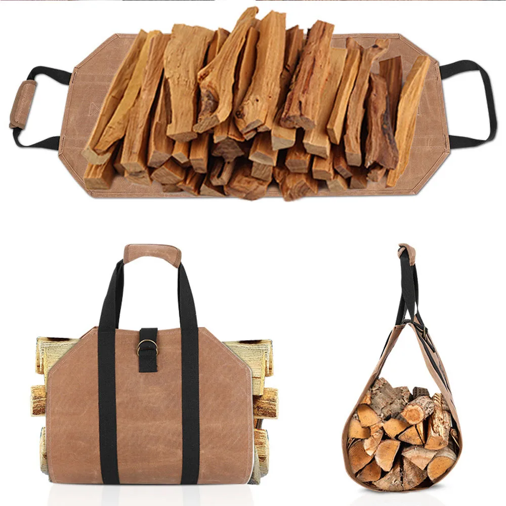Large Capacity Firewood Storage Bag Waterproof Scratch-resistant Wood Log Carrier Outdoor Camping Firewood Holder Wood Carry Bag 5