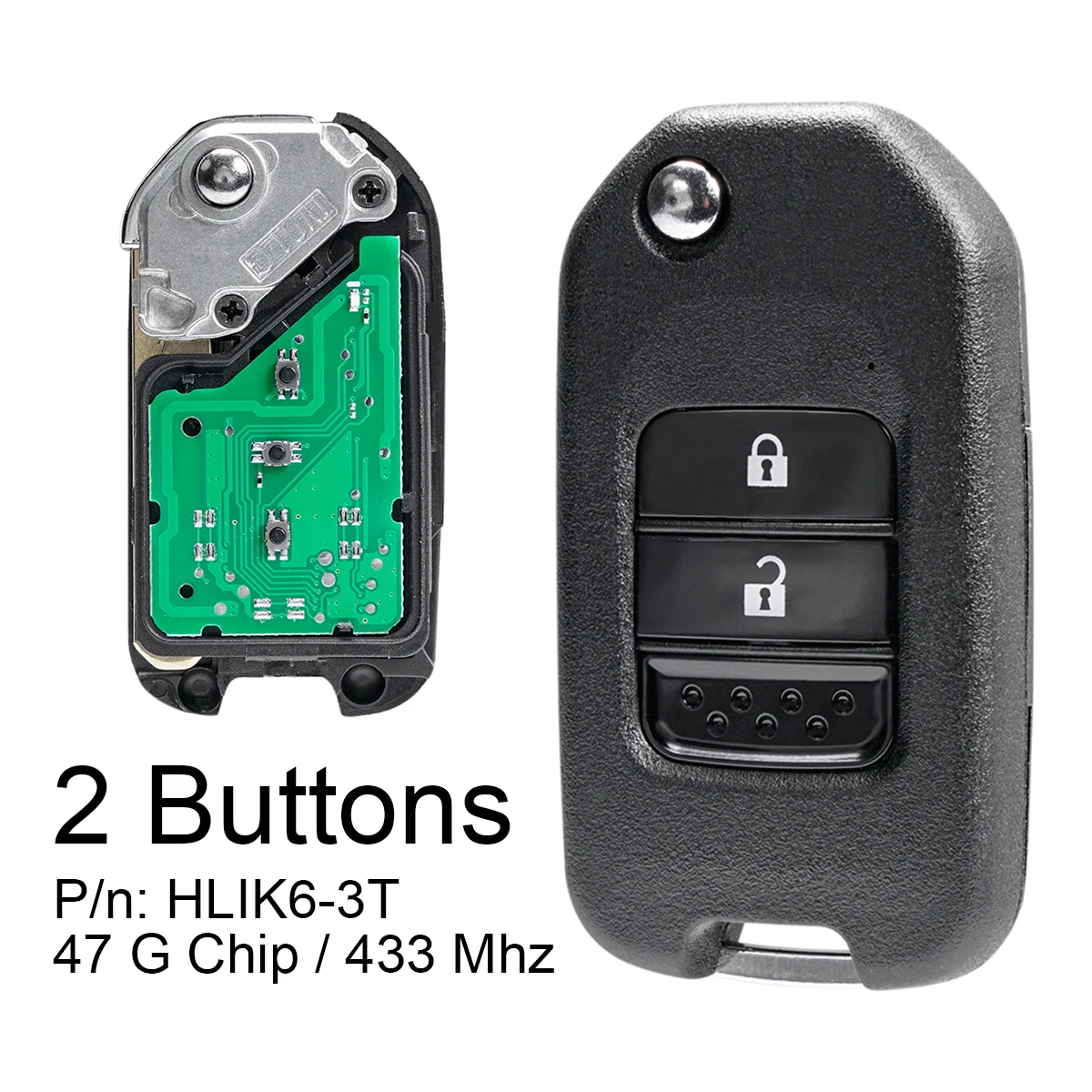 433Mhz 2Buttons Car Remote  Key with Electronic 47 G Chip / HLIK6-3T Fit for Honda CRV Honda