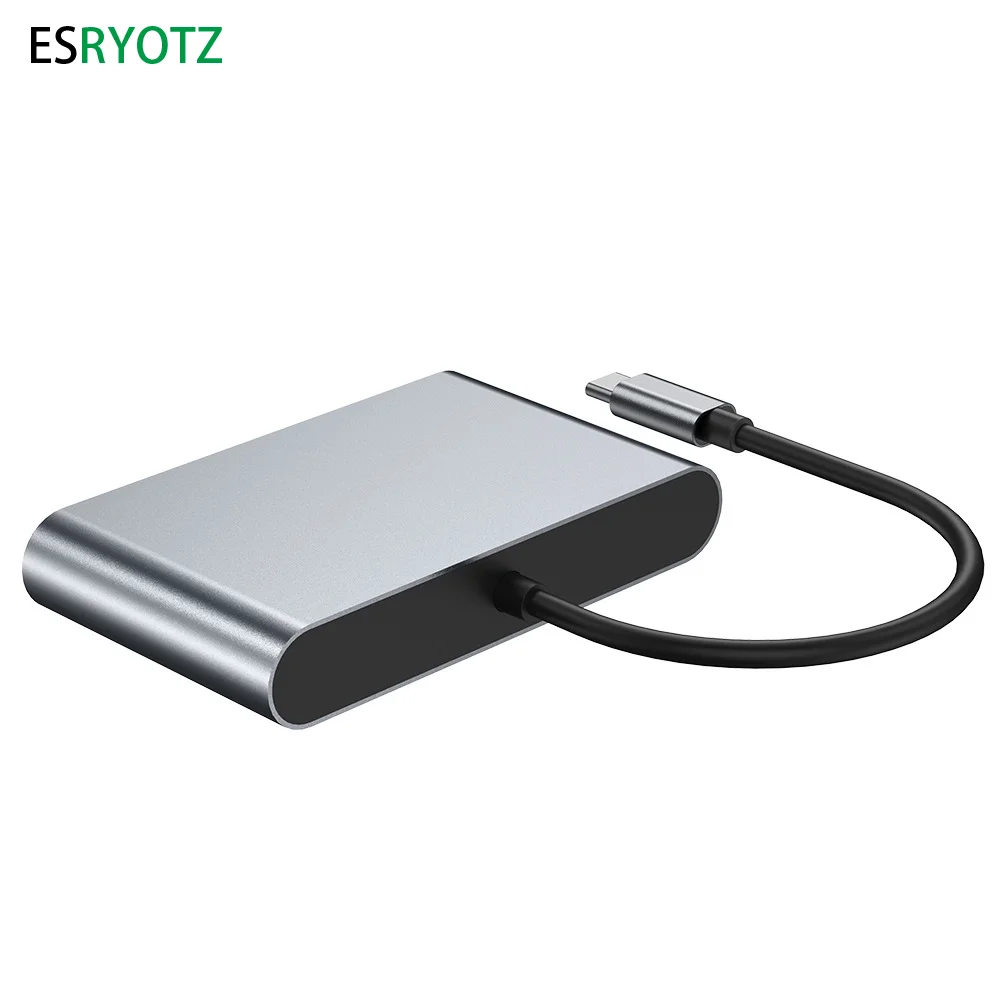 맥북용 C타입 허브 도킹 스테이션, 4 인 1, USB C to HDMI 호환 어댑터, USB 3.0 PD 고속 충전, C타입 to HDMI 컨버터
