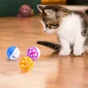 6/100Pcs Cat Toy Balls Pet Cat Kitten Play Plastic Balls with Jingle Bell Pounce Chase Rattle Toy Cat Toys Bulk Random Color 4