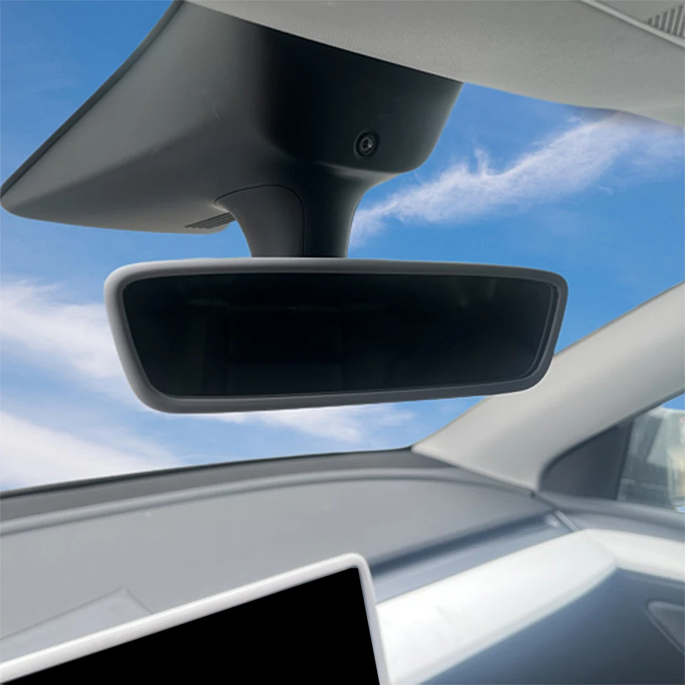 Car Interior Rear View Mirror Protector Frame Silicone Rubber Case For Tesla Model 3 Model Y Center Console Styling Accessories
