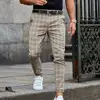 Checkered Pattern Fashion Men Trousers Plaid Loose Autumn Winter Vintage Men's Pants Business Casual Straight Leg Slim Pants 3