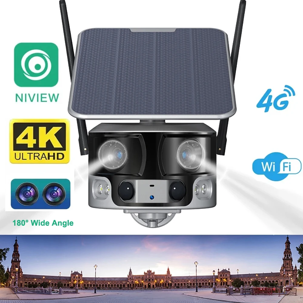 

Камера видеонаблюдения на солнечной батарее, 4K, 8 Мп, Wi-Fi, 180 °