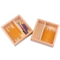 Montessori Math Bead Toys 10 Pcs Golden Beads Bars & Colorful Beads Bars 1-10 with Wooden Box Beads of Seguin Board Counting Toy 2