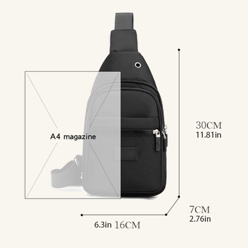 Leisure chest bag, multifunctional shoulder bag, mobile phone bag, suitable for casual wear, travel, street style - the perfect