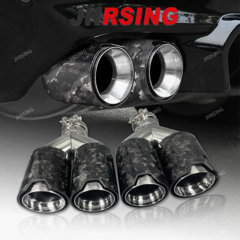 Car Satin Carbon Fiber Glossy Muffler Tip Y Shape Double Exit Exhaust