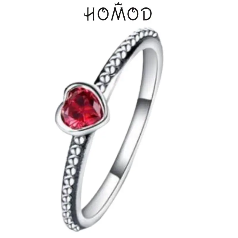 Wedding Rings Silver Ring Womens Ring Cubic Zircon Ring Finger Rings Jewelry Rings Ring Jewelry 3 Colors For women metal Love Heart Ring red Zircon