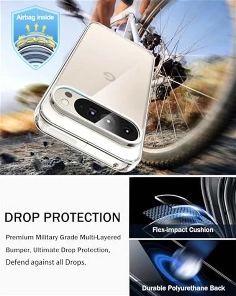 Flexible Durable Phone Case - Slim Clear TPU Cover with 360° Soft Transparent Shockproof Shield