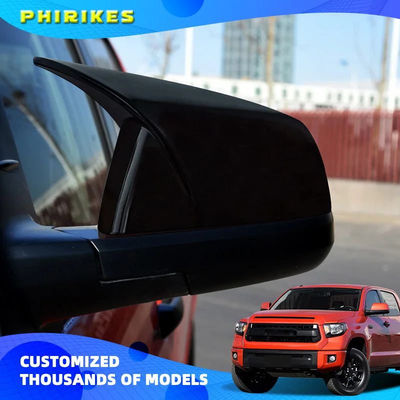 

Стильные черные колпачки для боковых зеркал заднего вида из углеродного волокна для Toyota Tundra 2010-2021, боковое зеркало