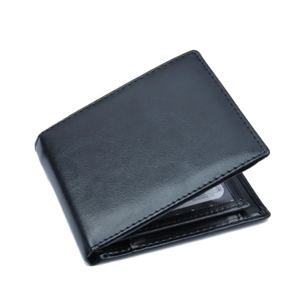 Mens RFID Blocking Soft Leather Wallet Card Holder With ID Window Multi-slots Bank Business Case Cover Black Purse | Багаж и сумки