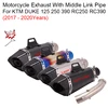 For KTM DUKE 125 250 390 RC250 RC390 2017 - 2020 Motorcycle Exhaust Escape System Middle Link Pipe Carbon Muffler DB Killer