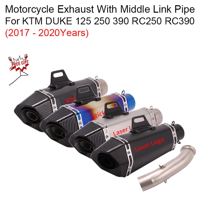 For KTM DUKE 125 250 390 RC250 RC390 2017 - 2020 Motorcycle Exhaust Escape System Middle Link Pipe Carbon Muffler DB Killer