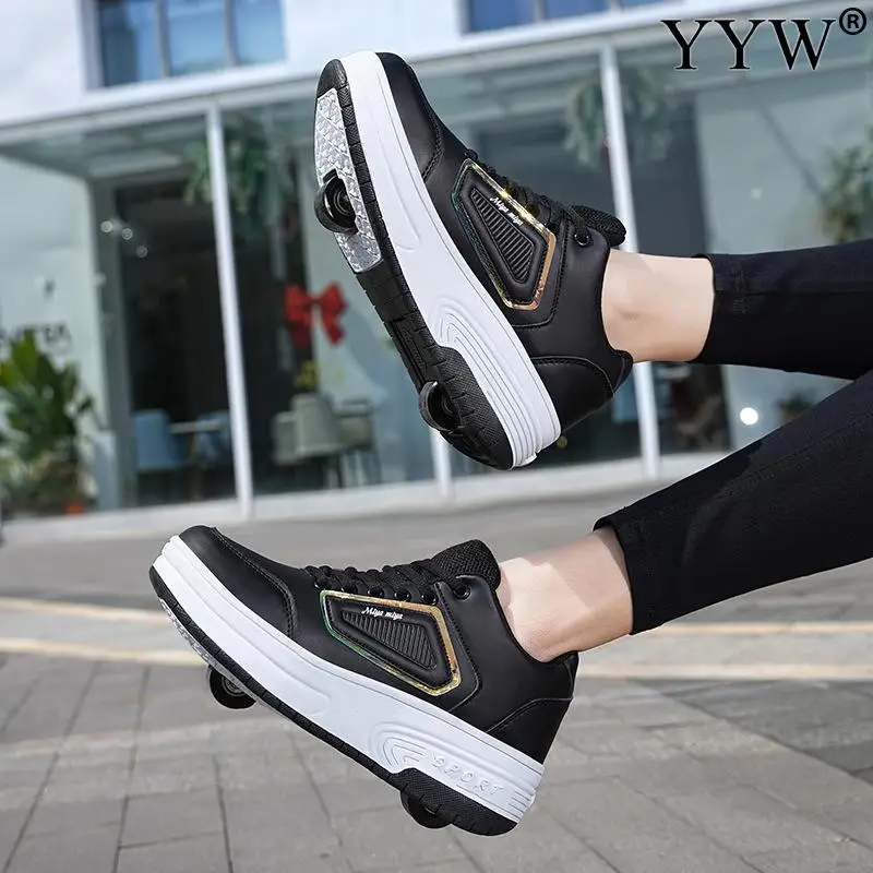 Kids Roller Shoes 2 Wheels Detachable Outdoor Blade Flying Breathable
